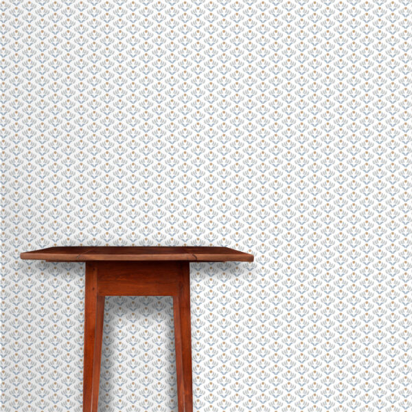 Luna Wallpaper - Mist with Drop Leaf Table