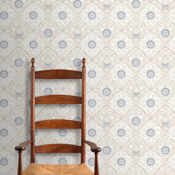 Filigree Wallpaper Cream with Shaker Curly Rocker