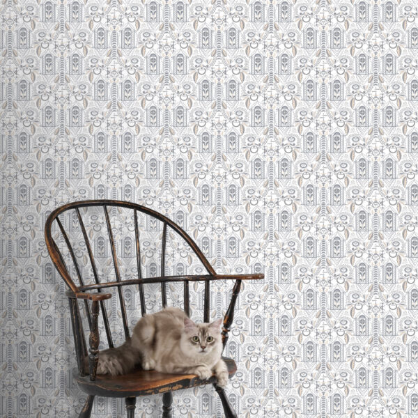 Tete-a-Tete Wallpaper Gray with Henry on Windsor