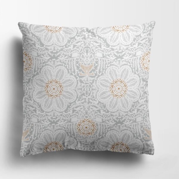 Filigree pillow light gray