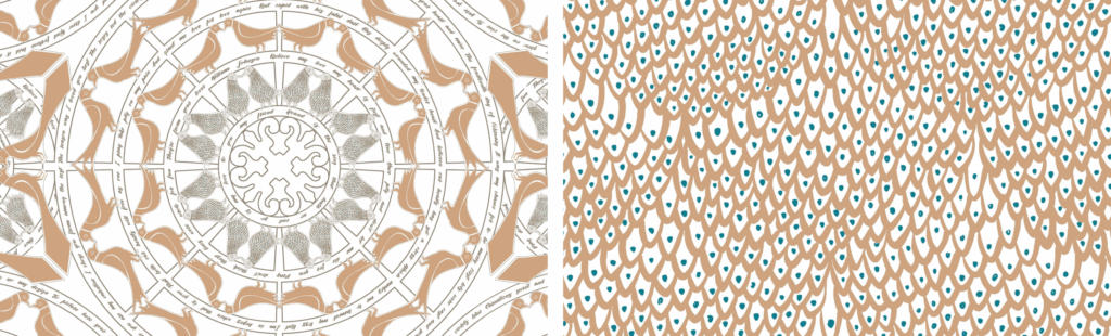 Banner Birds Valentine and Plume in Clay