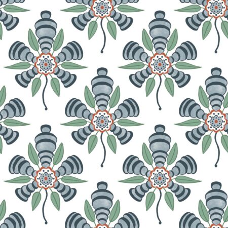 Wild Rose in Blue multi